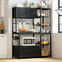 Baker's Rack with Cabinets & Power Outlet