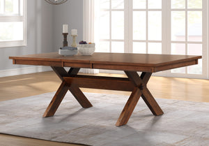 6-Piece Extendable Trestle Dining Set with 4 Chairs and Bench