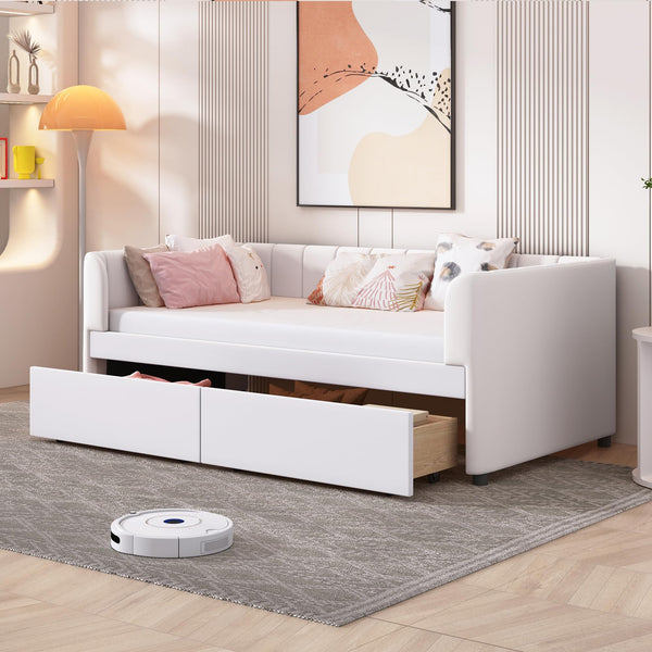 Twin Size Velvet Daybed with 2 Drawers