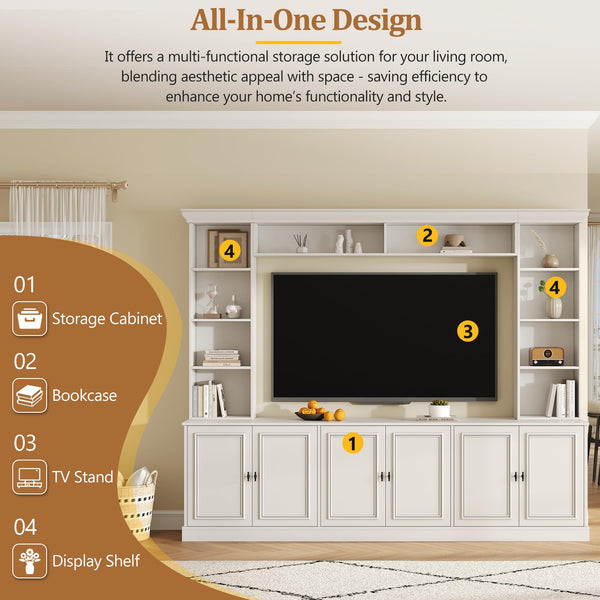4-Piece Entertainment Center Wall Unit for TVs up to 70"