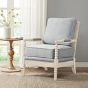 Bobbin Accent Armchair | Open-Back Spindle | Upholstered Seat