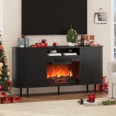 63" Fireplace TV Stand with 23" Electric Fireplace for TVs up to 70"