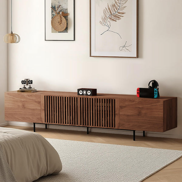 94.48" Mid-Century Modern Walnut TV Stand