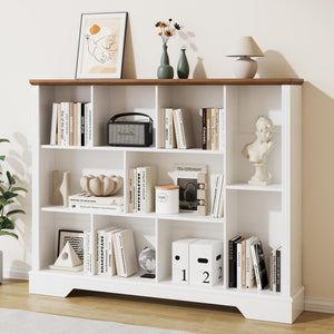 10-Cube Open Bookcase with Base – 3-Tier Storage Organizer