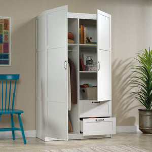 Multipurpose Armoire Wardrobe Storage Cabinet with Drawers & Hanging Rail