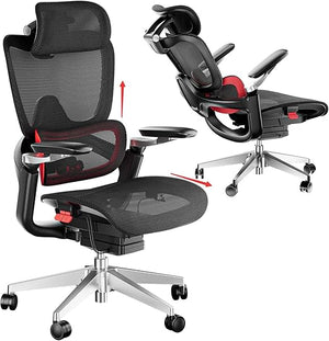 Ergonomic Mesh Office Chair with 3D Lumbar Support, 5D Armrests & 4D Headrest