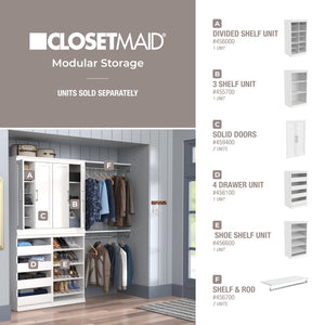 Modular Storage Shelf Unit with 3 Adjustable Shelves