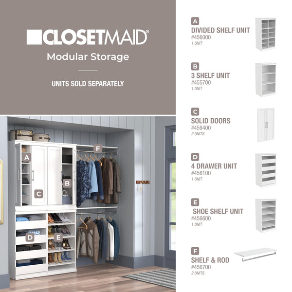 Modular Storage Shelf Unit with 3 Adjustable Shelves