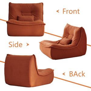 Foam-Filled Bean Bag Lounge Chair with Lumbar Pillow