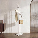 Freestanding Coat Rack with Marble Base & 14 Hooks