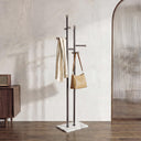 Heavy Duty Freestanding Coat Rack with Marble Base & 14 Hooks