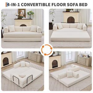 Convertible Sleeper Sofa Bed – Corduroy Folding Couch with Pillow
