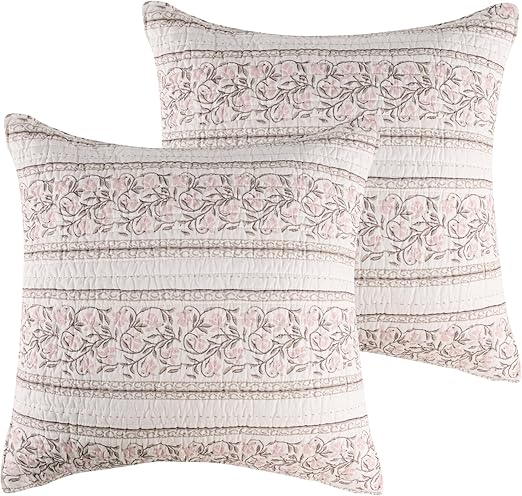 Floral Cotton Euro Pillow Sham 26x26
