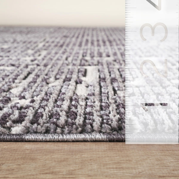 Black Abstract Striped Area Rug