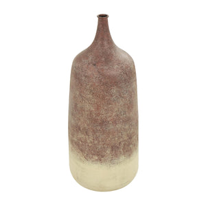 Large Round Iron Decorative Vase – Copper Ombre Farmhouse Centerpiece