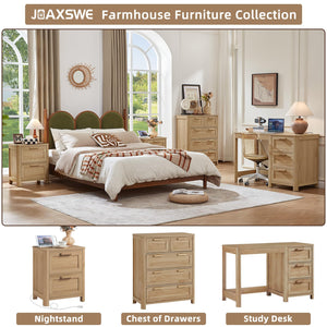 5-Drawer Farmhouse Wood Dresser with Deep Drawers