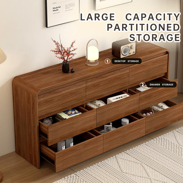 6-Drawer Dresser – Engineered Wood & Oak, 47.2"W
