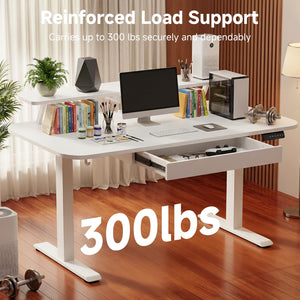 Electric Standing Desk with Drawers and Monitor Stand