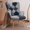 Plaid High Back Accent Chair with Adjustable Feet