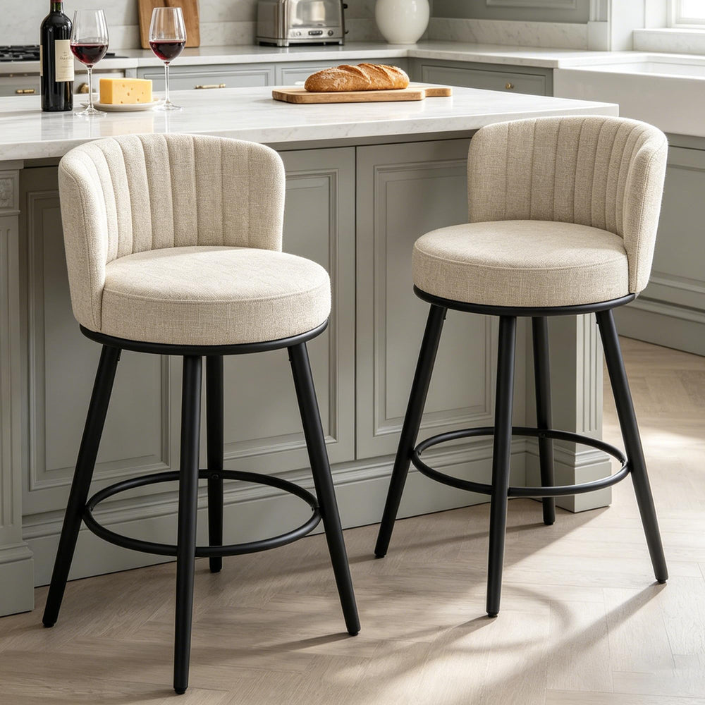 Swivel Bar Stools with Back & Footrest