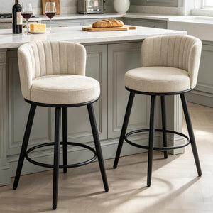 Swivel Bar Stools with Back & Footrest