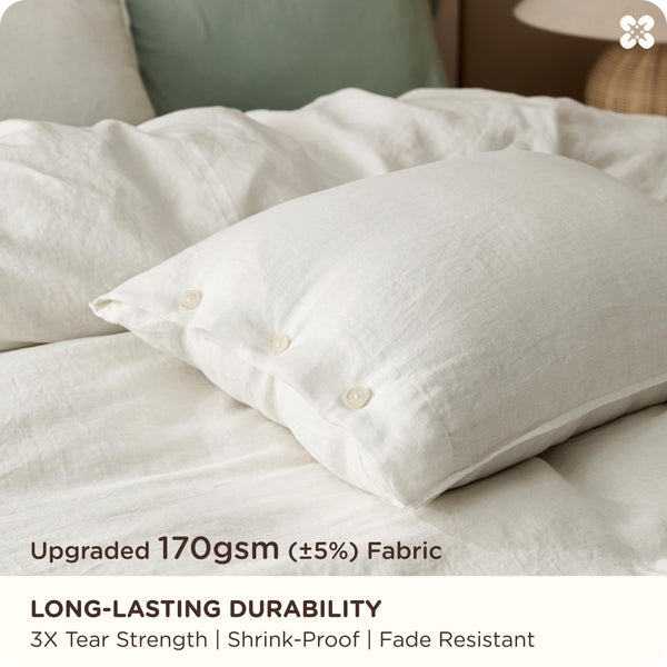 100% Linen Duvet Cover Set – Queen & King