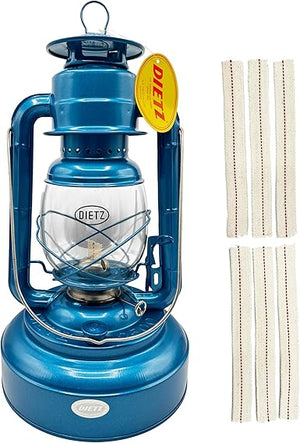 Hurricane Oil Lantern with Cotton Wick – 80 oz Fuel Capacity, 75-Hour Burn