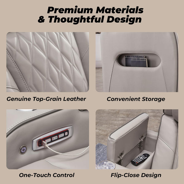 Power Reclining Loveseat with Console, LED Lights & USB Charging