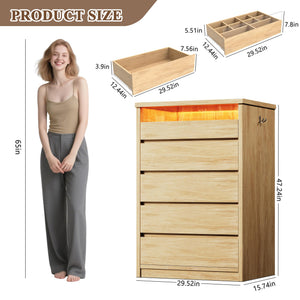 5-Drawer Dresser with LED Light