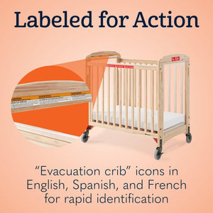 Infant Evacuation Daycare Crib with Clearview Panels & Foam Mattress