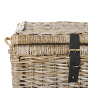Wicker Storage Trunk with Flip-Top Lid