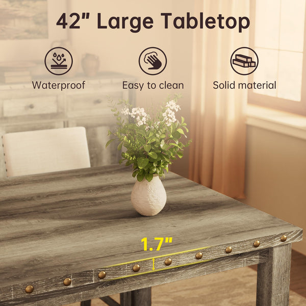 Square Counter Height Dining Table with Barstools