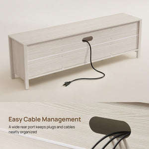 Rattan TV Stand with Drawer & Storage Cabinets