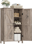 Farmhouse Storage Cabinet with Barn Doors and Adjustable Shelves