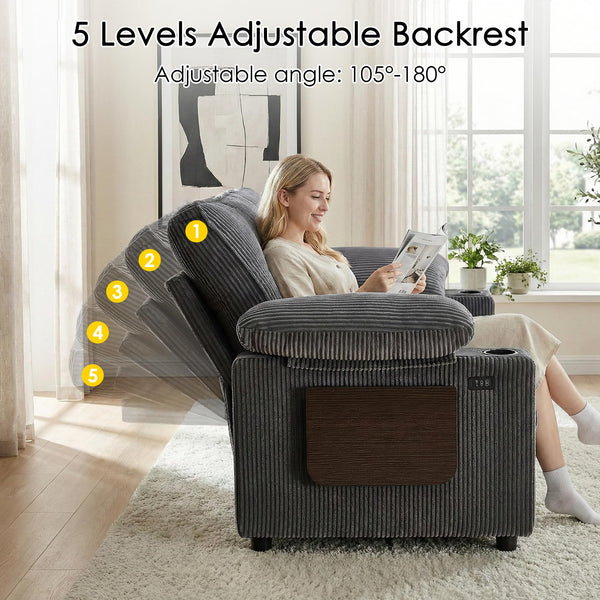58" Convertible Sleeper Sofa Bed – Pull-Out Loveseat with Adjustable Backrest