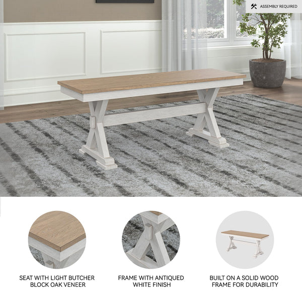 Farmhouse Dining Bench 48" – Antique White