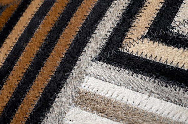 Cowhide Leather Patchwork Throw Pillows