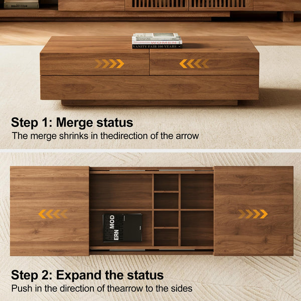Expandable Coffee Table with Storage