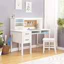 Kids Desk and Chair Set with Hutch and Storage