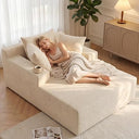 Corduroy Chaise Lounge Chair with Boneless Foam