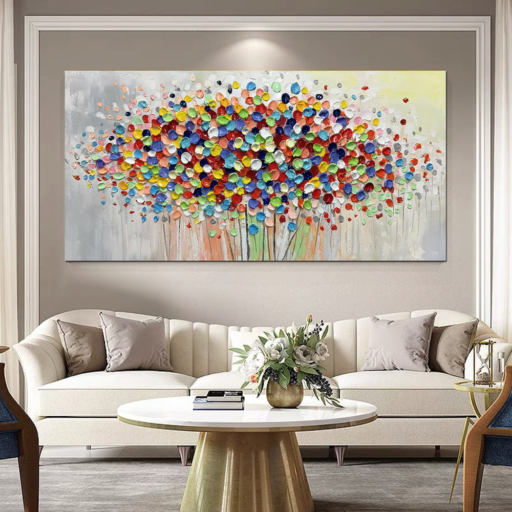 Abstract Floral Canvas Wall Art 48x24 Inch