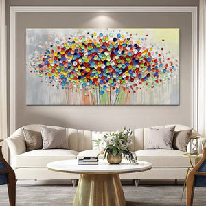 Abstract Floral Canvas Wall Art 48x24 Inch
