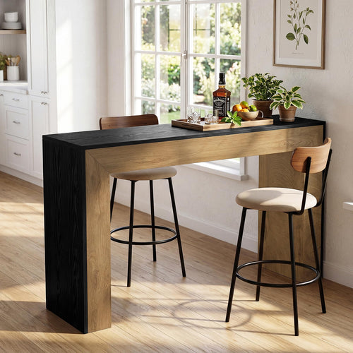 Industrial Counter Height Bar Table with MDF Top