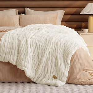 Faux Fur Throw Blanket – Double-Sided Plush 50"x60"
