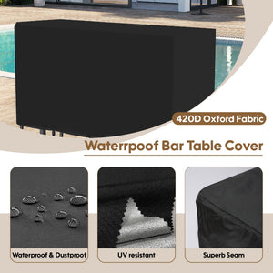 3-Piece Outdoor Patio Bar Set with Bar Table & 2 Cushioned Stools