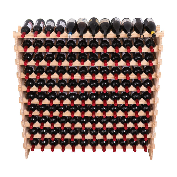 Pine Wood Freestanding Wine Rack