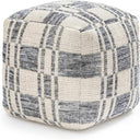 Handmade Cotton Pouf Ottoman | Square Floor Seating & Footrest