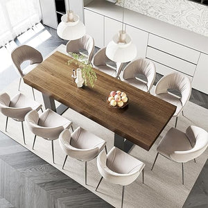 Extendable Farmhouse Dining Table for 8-10 | 70.9" to 86.6"