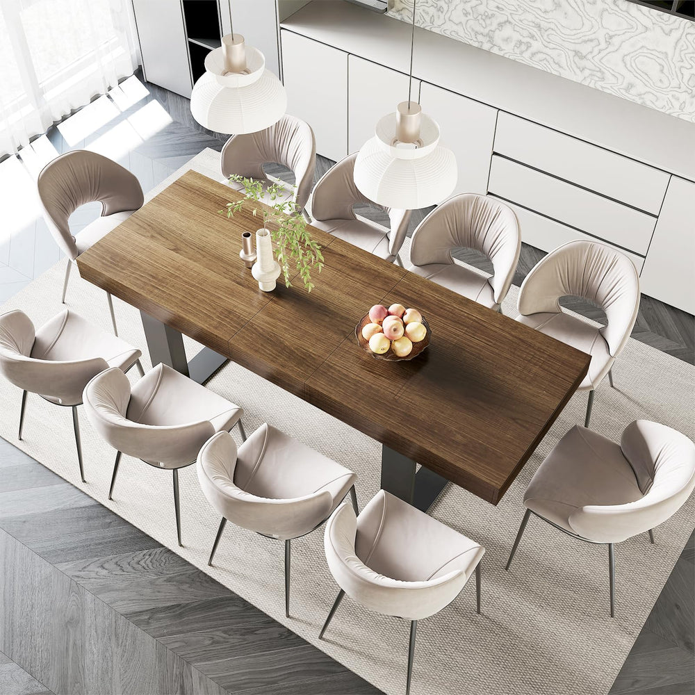 Extendable Farmhouse Dining Table for 8-10 | 70.9" to 86.6"