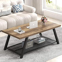 Rectangular Coffee Table with Wire Shelf